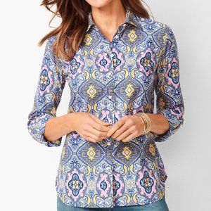 Talbots Classic Cotton Button Down - Medallion Print 3X
